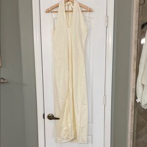 Solai Halter Tie Linen Blend Dress